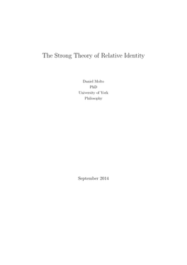 The Strong Theory of Relative Identity