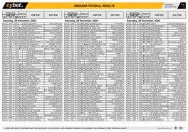 Weekend Football Results Weekend Football