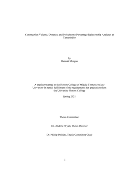 I Construction Volume, Distance, and Polychrome Percentage