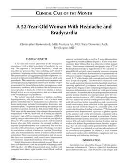 A 52-Year-Old Woman with Headache and Bradycardia