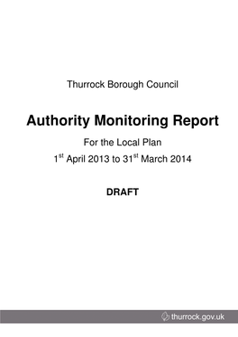 Authority Monitoring Report for the Local Plan 1St April 2013 to 31 St March 2014