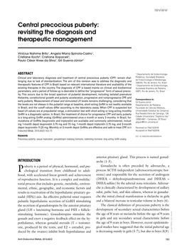 Central Precocious Puberty: Revisiting the Diagnosis and Therapeutic