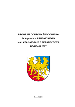 PROGRAM OCHRONY ŚRODOWISKA DLA Powiatu PRUDNICKIEGO NA LATA 2020-2023 Z PERSPEKTYWĄ DO ROKU 2027