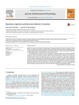 Quantum Cognition and Decision Theories: a Tutorial