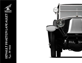 RENAULT PHAETON LANDAULET Type JV 1922 HISTORIC PROFILE 2 for Renault’Spowerfullimousinechassis