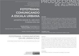 Fototrama: Comunicando a Escala Urbana