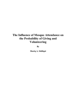 The Influence of Mosque Attendance on the Probability of Giving and Volunteering