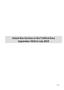 School Bus Services in the Trafford Area September 2018 to July 2019