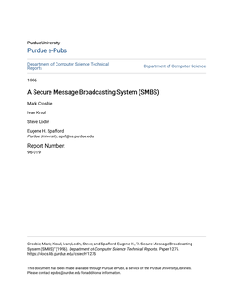 A Secure Message Broadcasting System (SMBS)