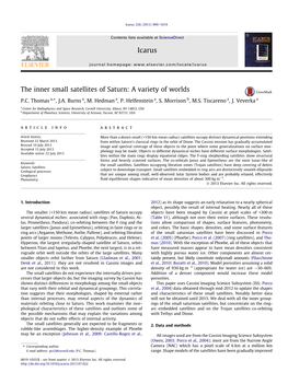 The Inner Small Satellites of Saturn: a Variety of Worlds ⇑ P.C