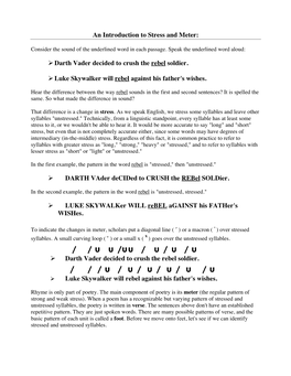 An Introduction to Stress and Meter