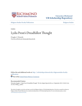 Lydia Prout's Dreadfullest Thought