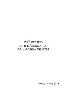 20Th Meeting of the Association of European