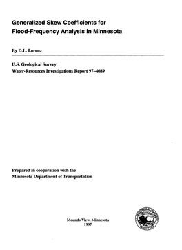 Generalized Skew Coefficients for Flood-Frequency Analysis in Minnesota