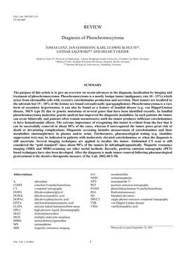 REVIEW Diagnosis of Pheochromocytoma