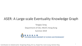 ASER: a Large-Scale Eventuality Knowledge Graph