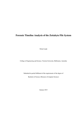 Forensic Timeline Analysis of the Zettabyte File System