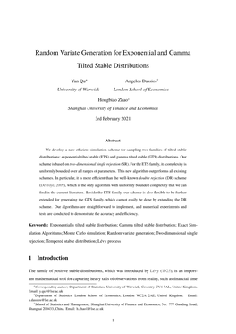 Random Variate Generation for Exponential and Gamma Tilted Stable Distributions