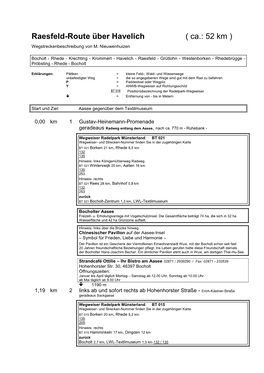 Raesfeld-Route Über Havelich ( Ca.: 52 Km )