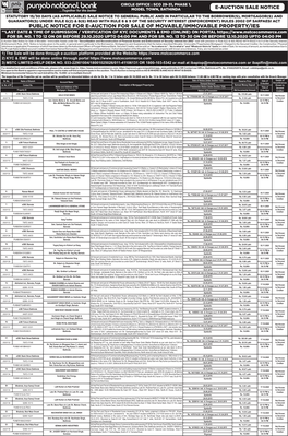 E-Auction Sale Notice