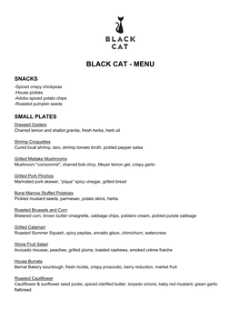 Black Cat - Menu