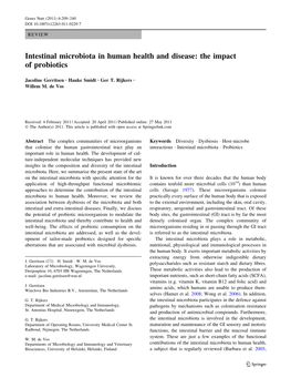 Intestinal Microbiota in Human Health and Disease: the Impact of Probiotics