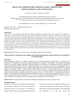 Impact of Temperature on Belite Cement Additivated with Nanosilica and Nanoalumina