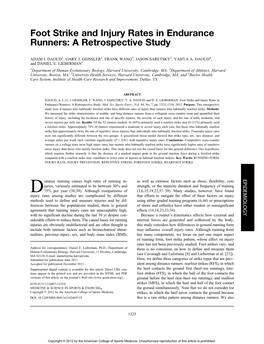 Foot Strike and Injury Rates in Endurance Runners: a Retrospective Study