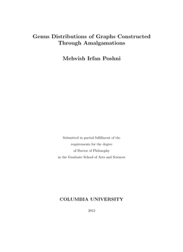 Genus Distributions of Graphs Constructed Through Amalgamations