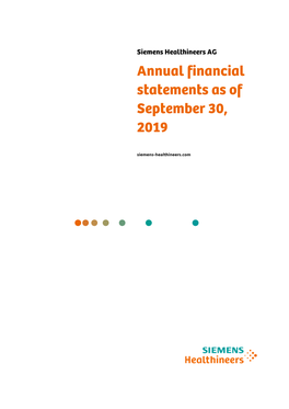 Annual Financial Statements As of September 30, 2019