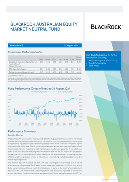 Blackrock Australian Equity Market Neutral Fund