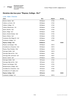 Horaires Des Bus Pour 