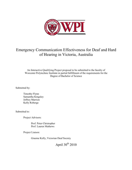 Emergency Communication for Deaf and Hard of Hearing