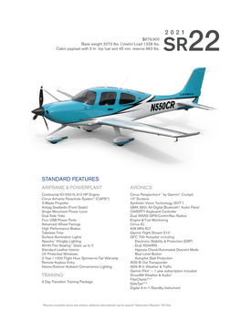 2021 SR22 Domestic Pricelist