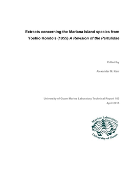 Extracts Concerning the Mariana Island Species from Yoshio Kondo's (1955) a Revision of the Partulidae