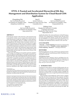 STYX: a Trusted and Accelerated Hierarchical SSL Key Management and Distribution System for Cloud Based CDN Application