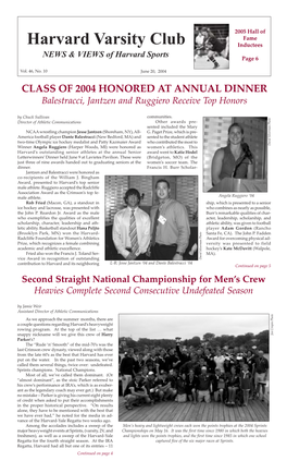 Harvard Varsity Club Inductees NEWS & VIEWS of Harvard Sports Page 6