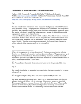 Cosmography of the Local Universe: Narration of the Movie Authors: H.M. Courtois, D. Pomarede, R.B. Tully, Y. Hoffman, D. Courto