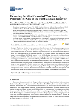 Estimating the Wind-Generated Wave Erosivity Potential: the Case of the Itumbiara Dam Reservoir