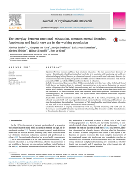 The Interplay Between Emotional Exhaustion, Common Mental Disorders, MARK Functioning and Health Care Use in the Working Population