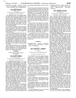 CONGRESSIONAL RECORD— Extensions of Remarks E169 HON