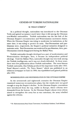 Genesis of Turkish Nationalism