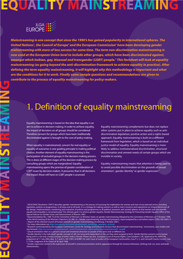 Equality Mainstreaming