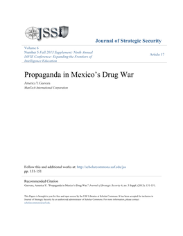 Propaganda in Mexico's Drug War,