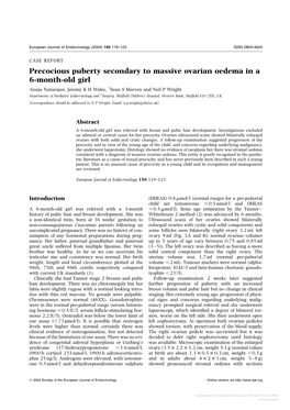 Precocious Puberty Secondary to Massive Ovarian Oedema in a 6