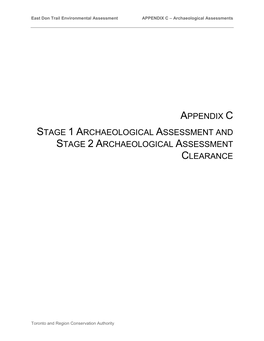 Appendix C: Stage 1 & Stage 2 Archaeological Assessment