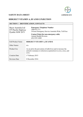 Safety Data Sheet A18304/04/Aus