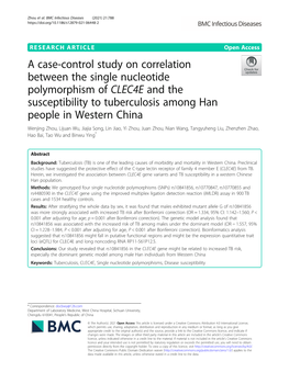 A Case-Control Study on Correlation Between the Single Nucleotide