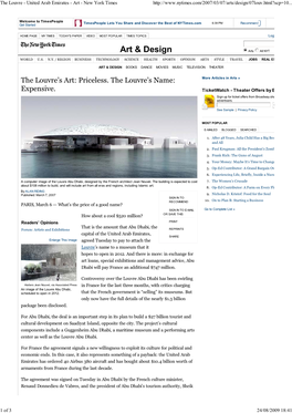 The Louvre - United Arab Emirates - Art - New York Times