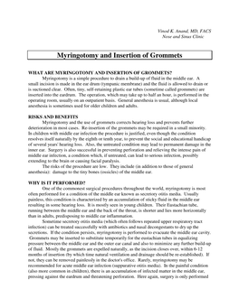 Myringotomy and Insertion of Grommets(Tubes) (Pdf)